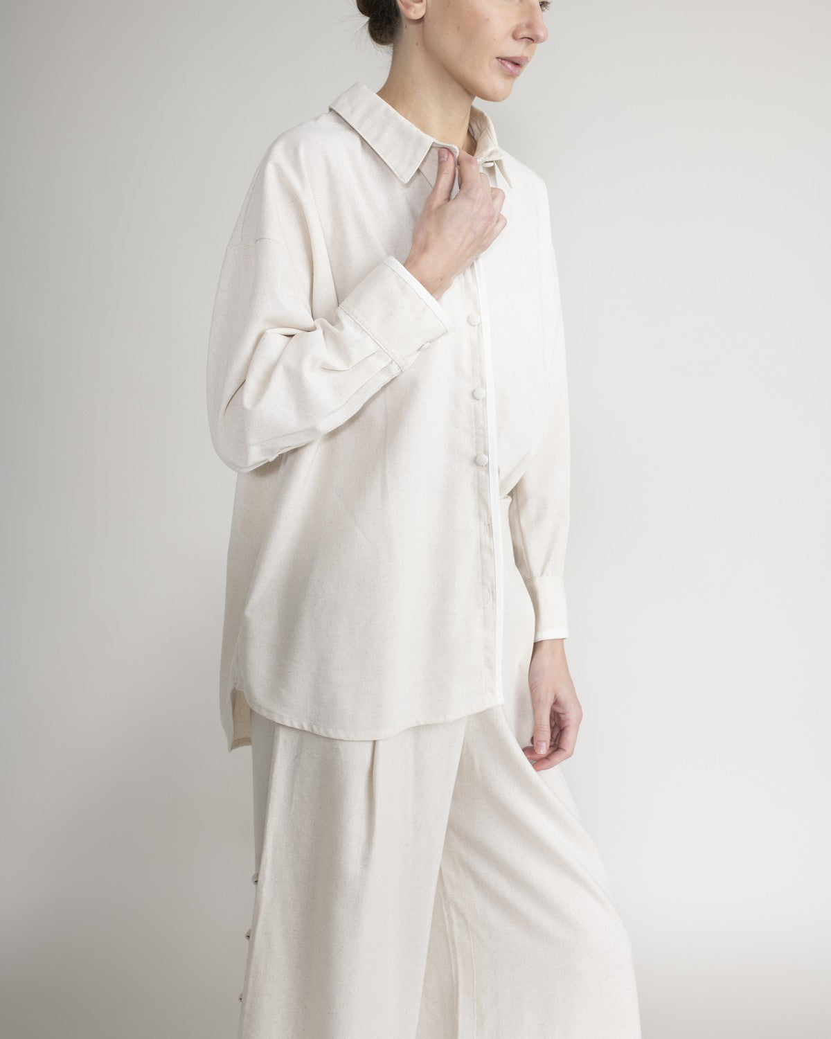 Camisa Con Botones Forrados