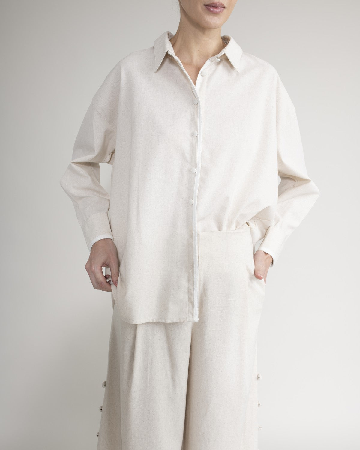 Camisa Con Botones Forrados