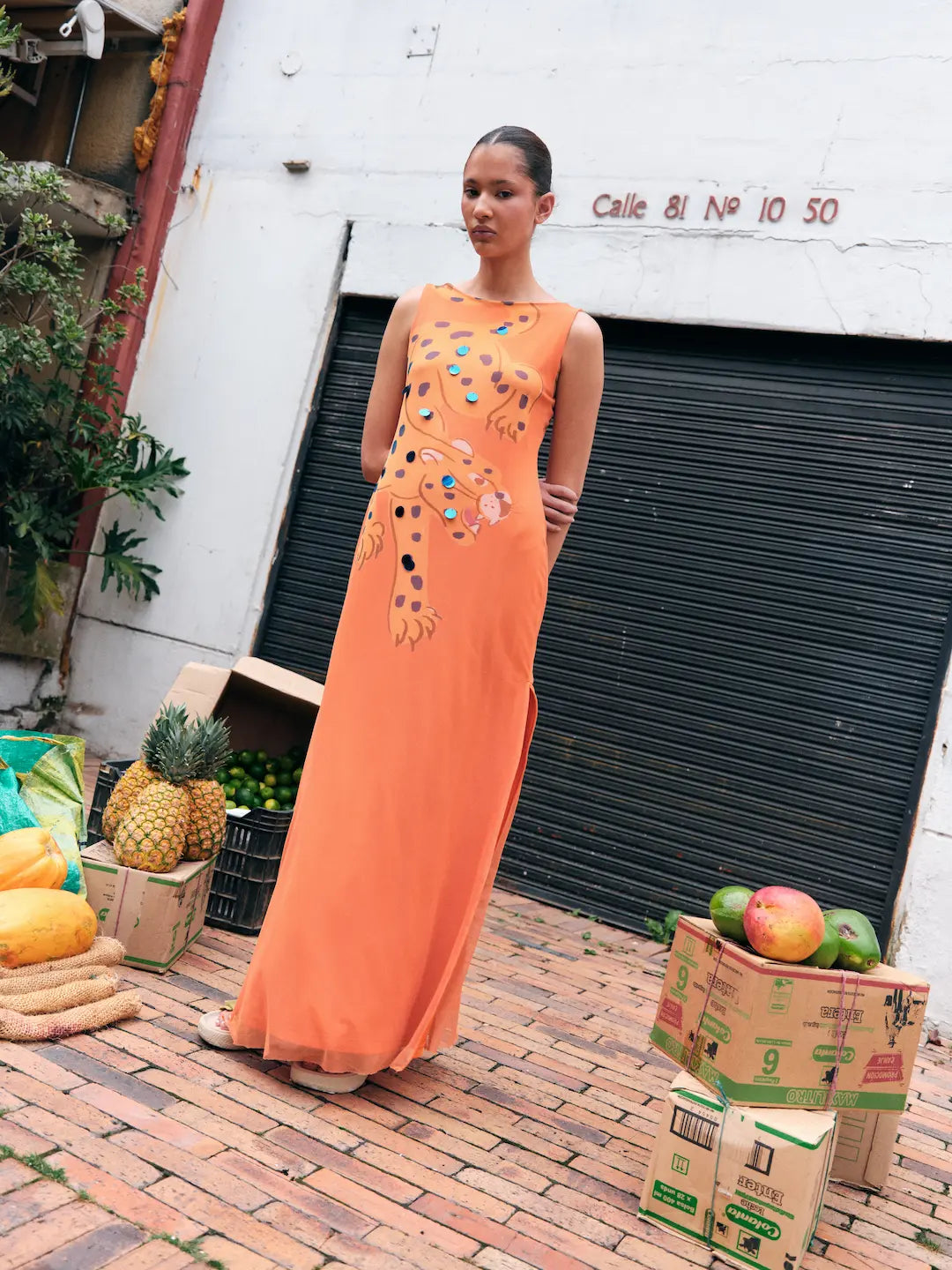 Maxi Vestido Tigre Print