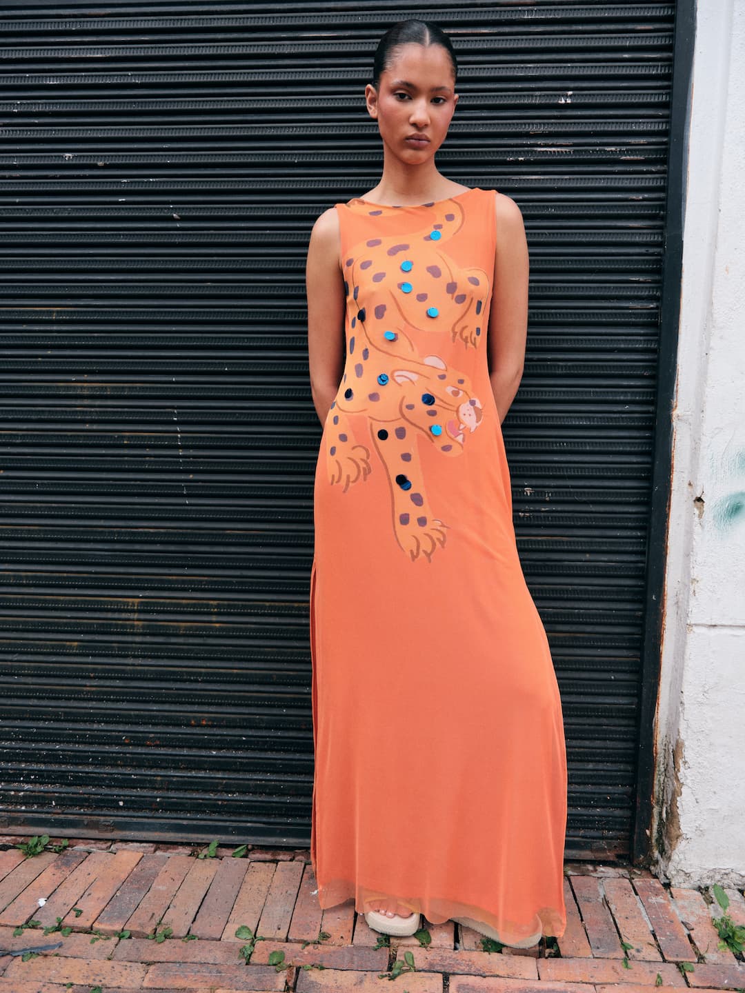 Maxi Vestido Tigre Print