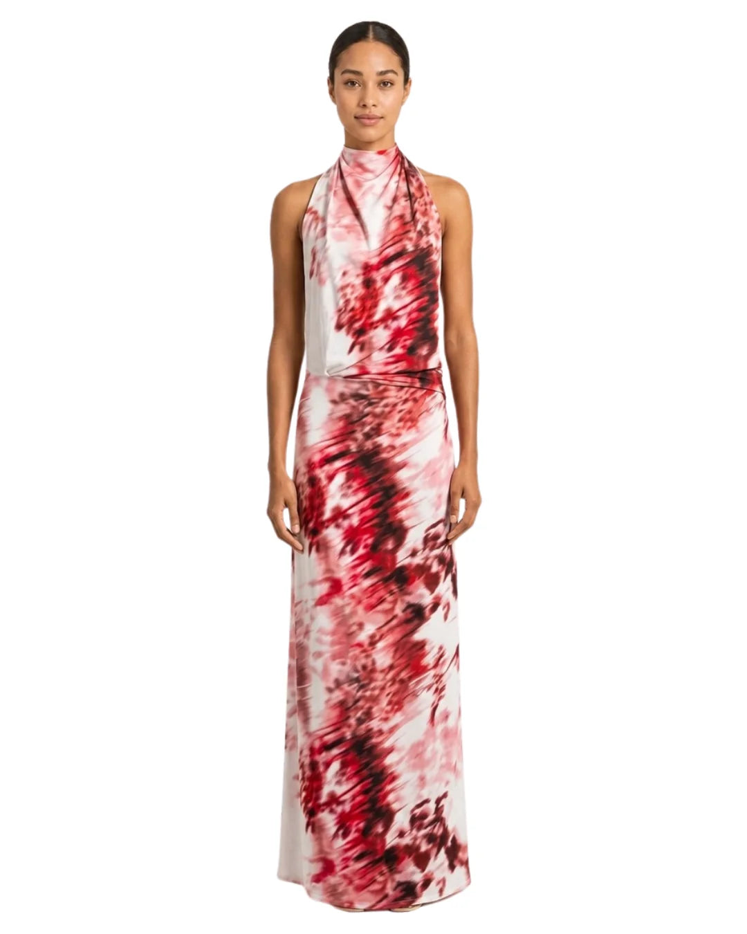 Maxi Vestido Solenne Print Bosquet Rosé