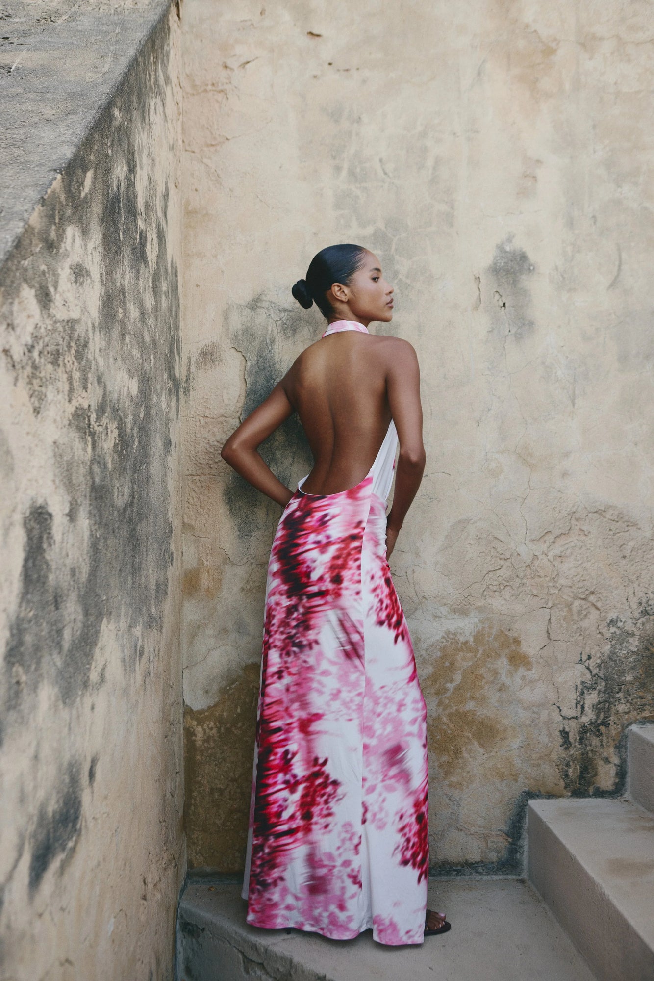 Maxi Vestido Solenne Print Bosquet Rosé