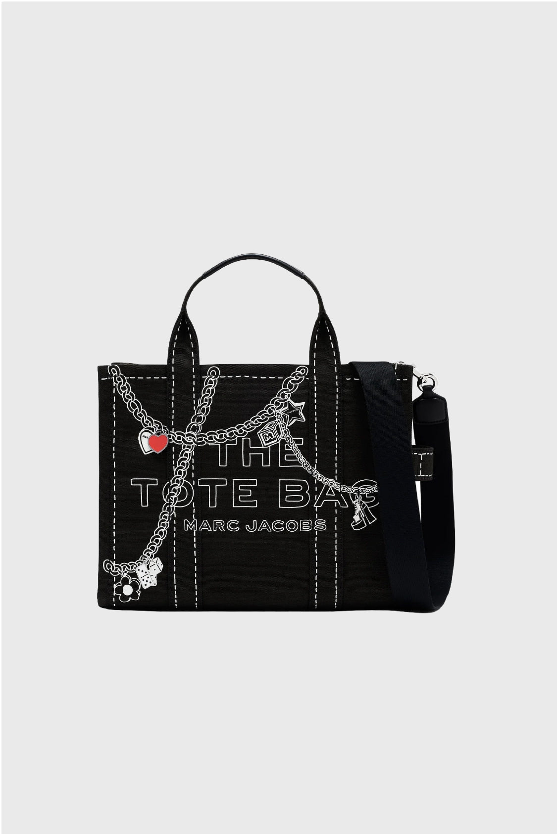 The Trompe L'Oeil Charm Canvas Medium Tote Bag MARC JACOBS TOTES Malva CO
