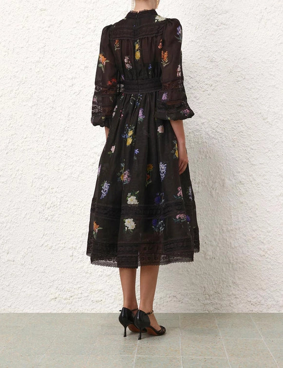 Vestido Natura V Neck Lace