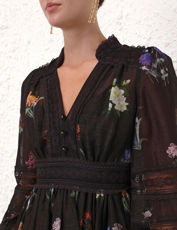 Vestido Natura V Neck Lace ZIMMERMANN MIDI VESTIDOS Malva CO