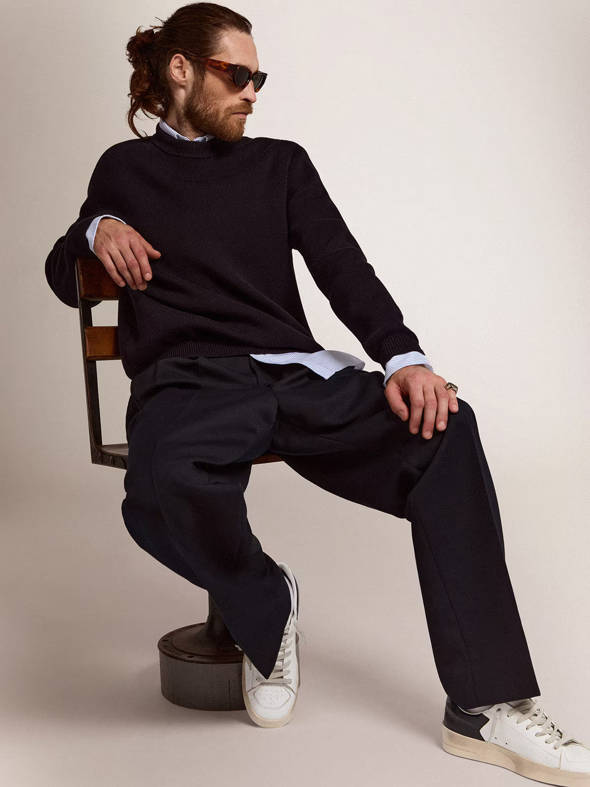 Sudadera Golden Knit Crew Neck With Logoyarn