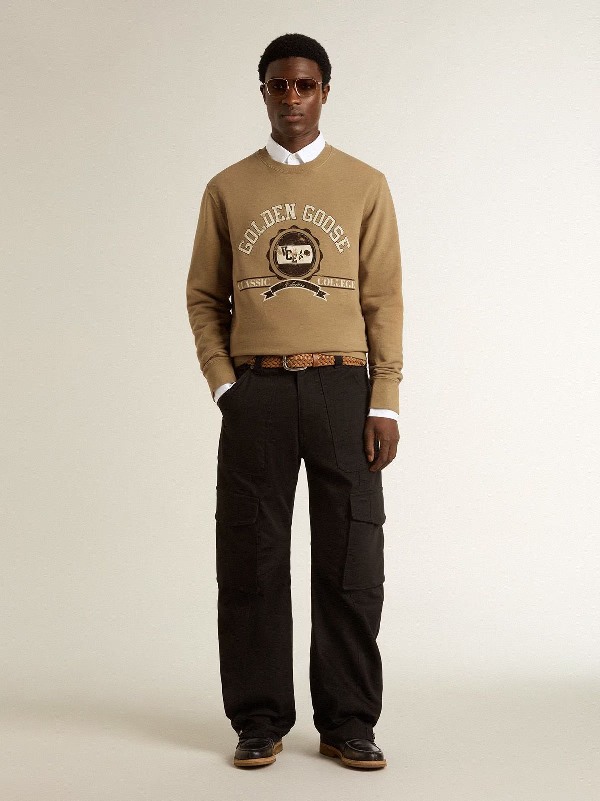 Jersey Journey Crew Neck Sweatshirt Printdyed GOLDEN GOOSE JERSEY Malva CO