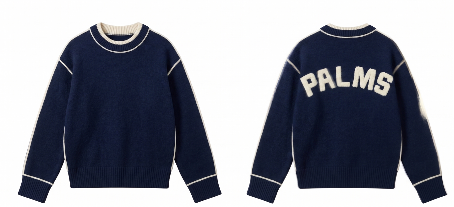 Jersey Crewneck Palms Knit