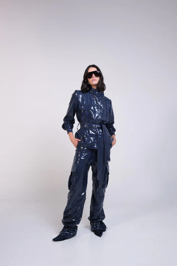 Pantalon Cargo De Lentejuelas Amalfi