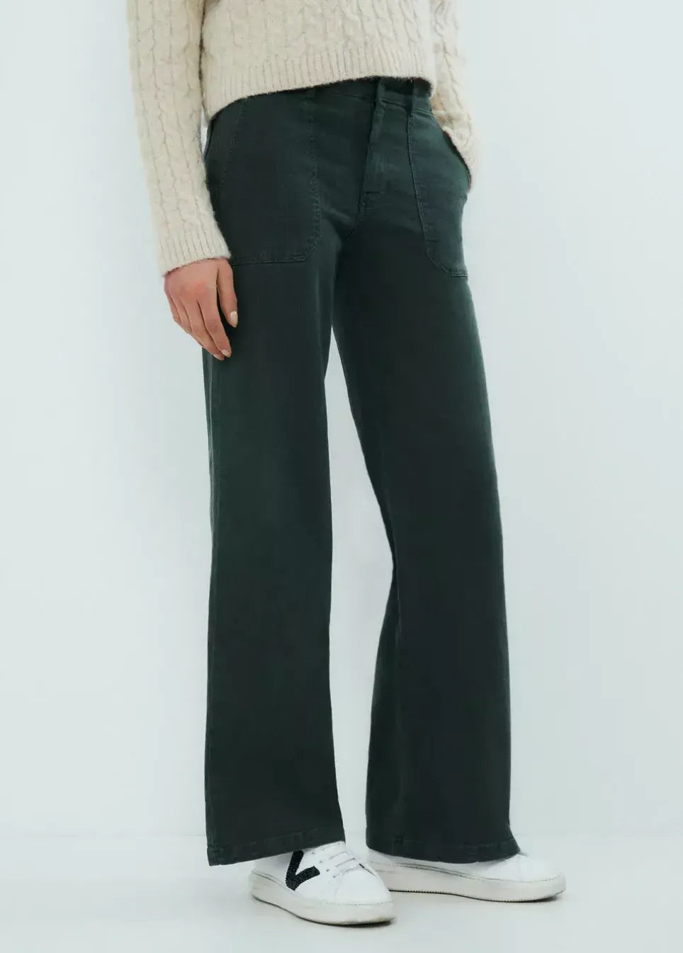 Pantalon Culotte Con Bolsillos Frontal