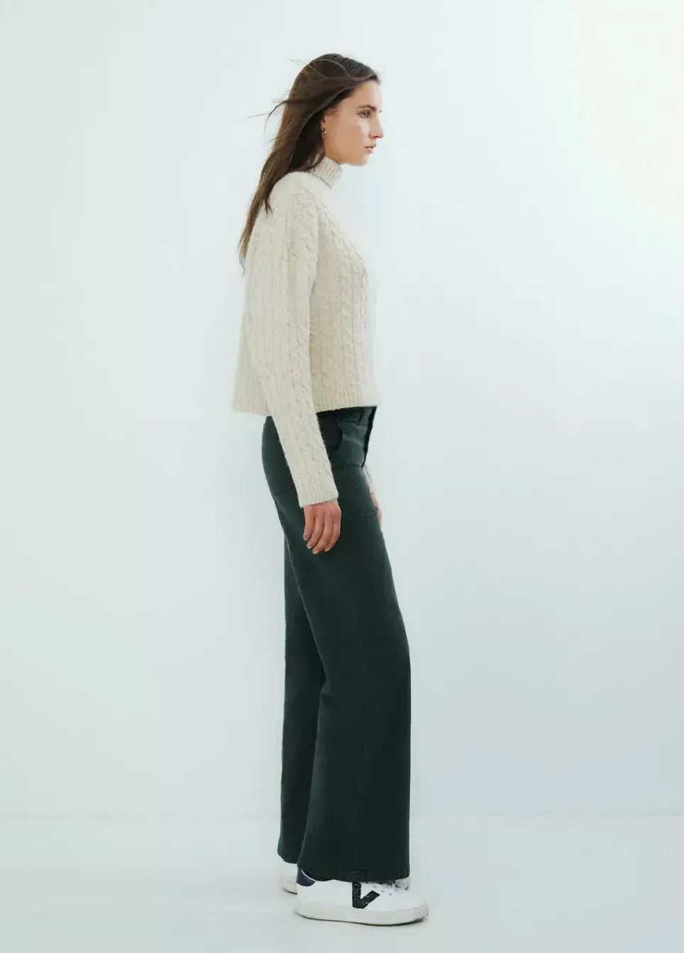 Pantalon Culotte Con Bolsillos Frontal