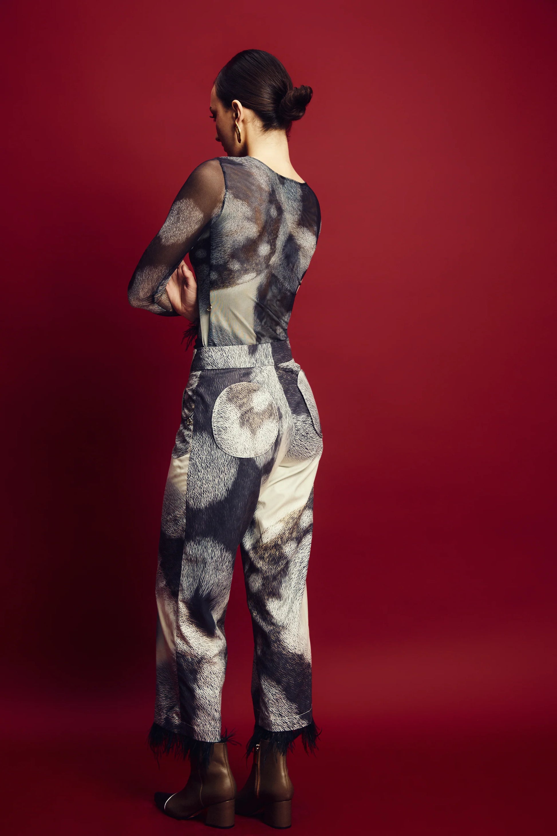 Pantalón Estampado Sinuara ZIERRA LEONA PANTALONES Malva CO