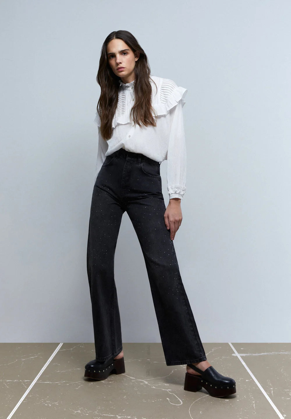 Pantalon Denim Strass