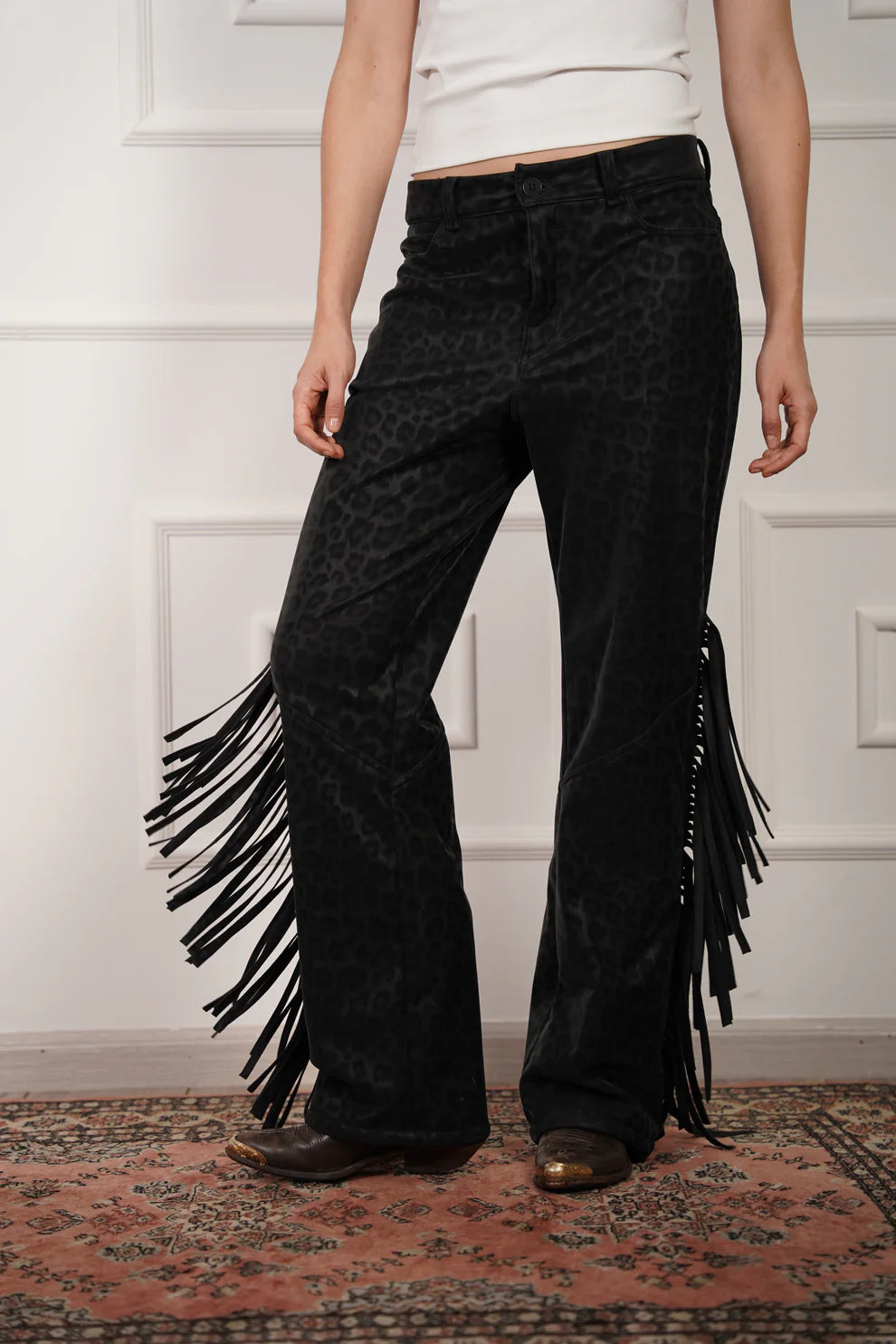 Pantalón Fringed Panther PIANI PANTALONES Malva CO