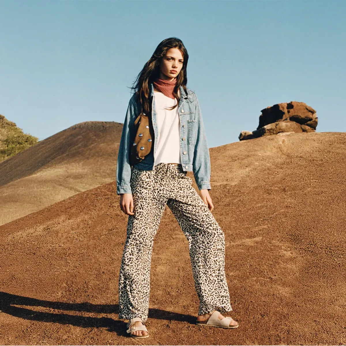 Pantalon Fluido Estampado Leopardo