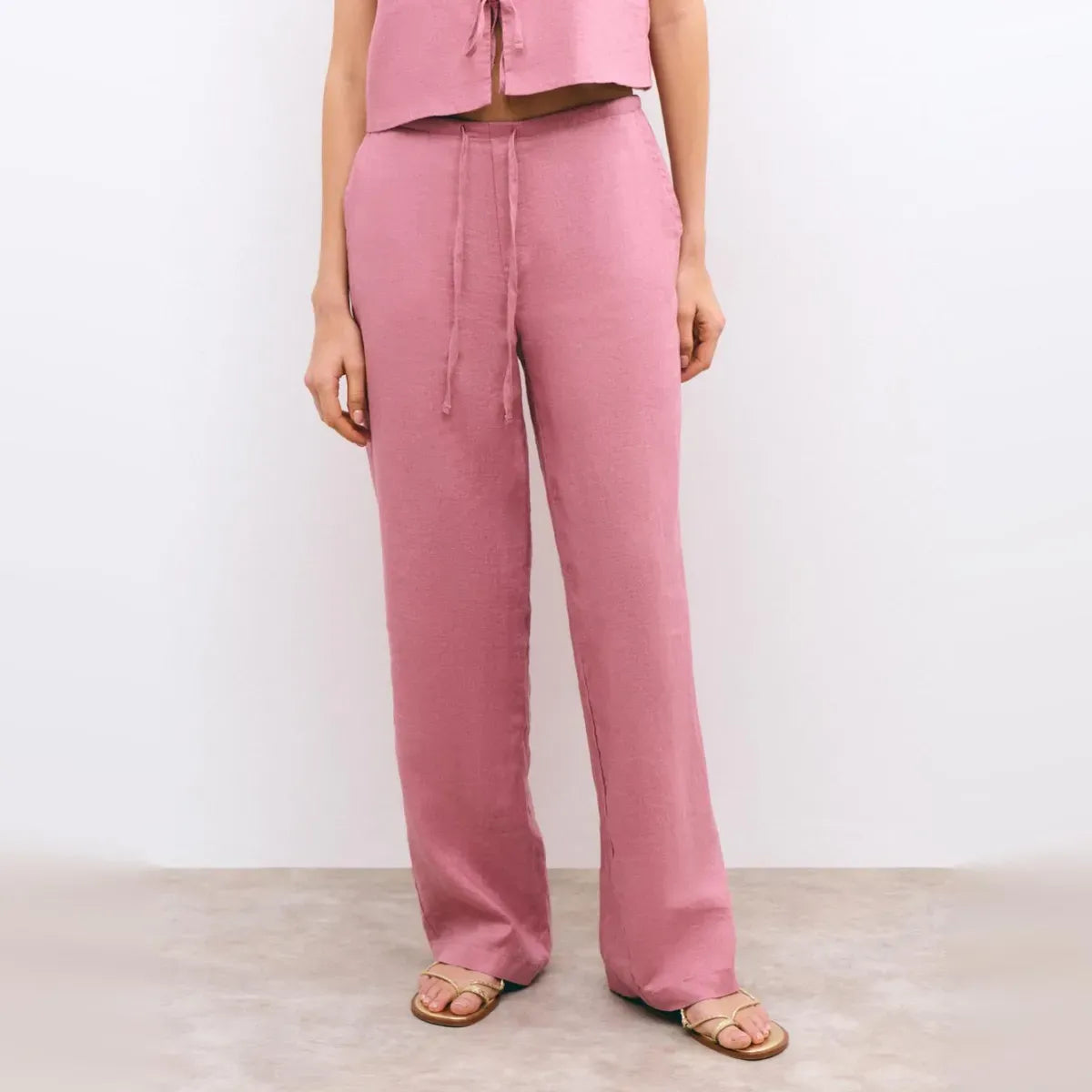 Pantalon Bajo De Lino