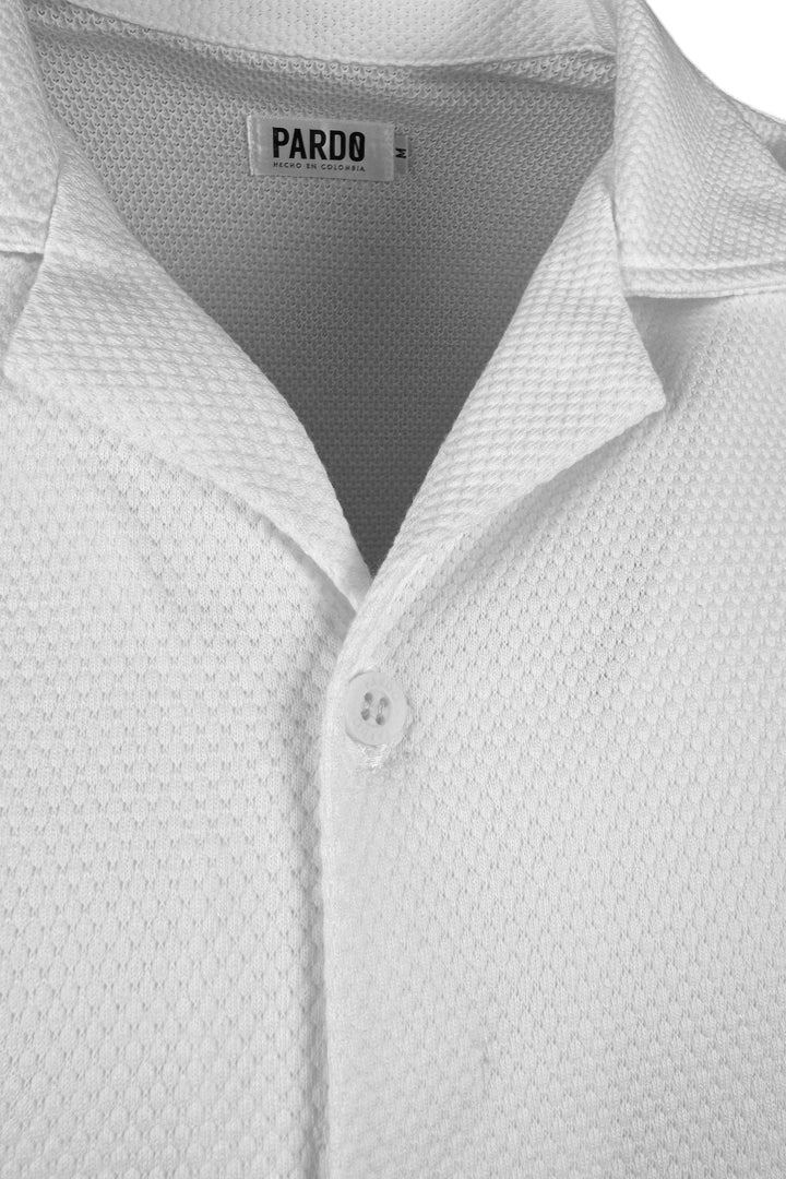 Camisa Tejida Minirombos Marfil