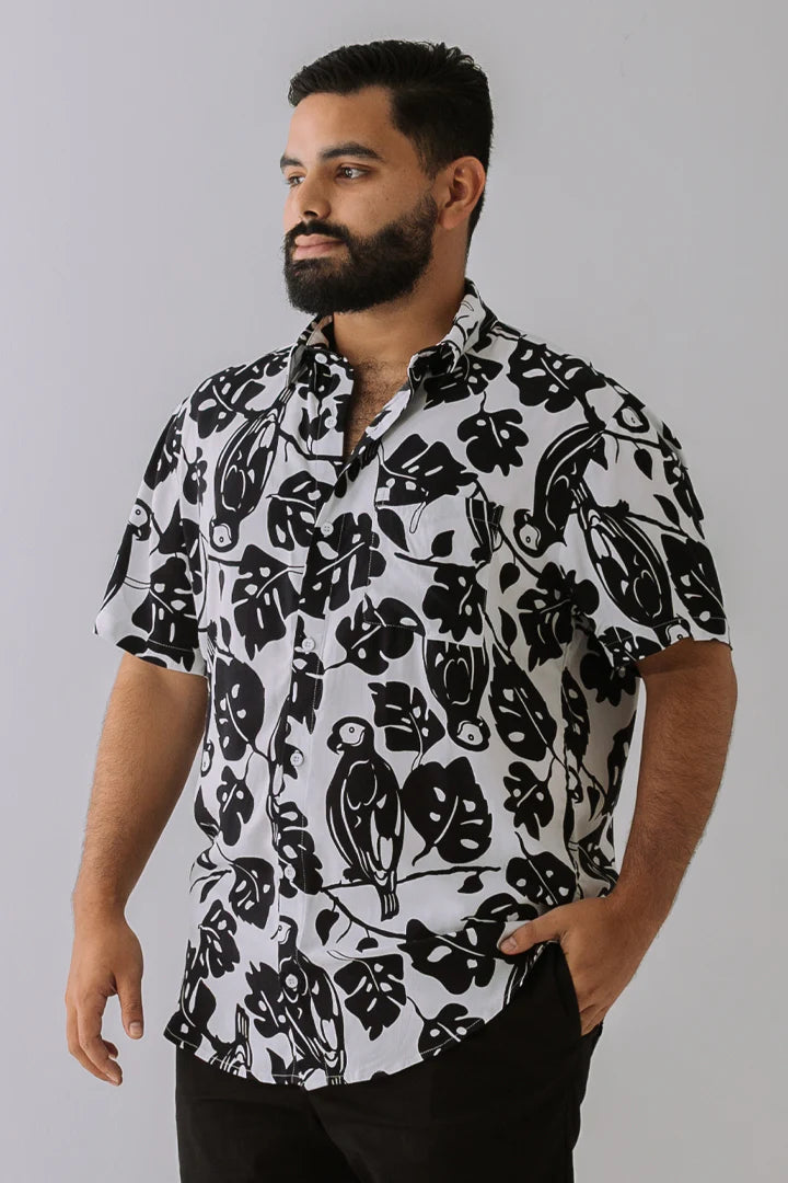 Camisa Loros y Hojas