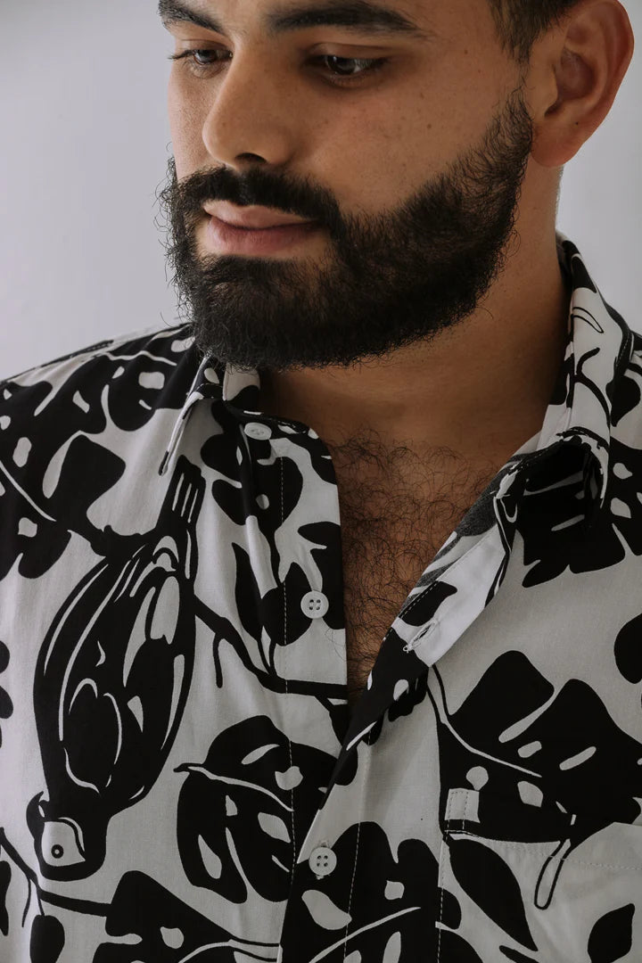 Camisa Loros y Hojas