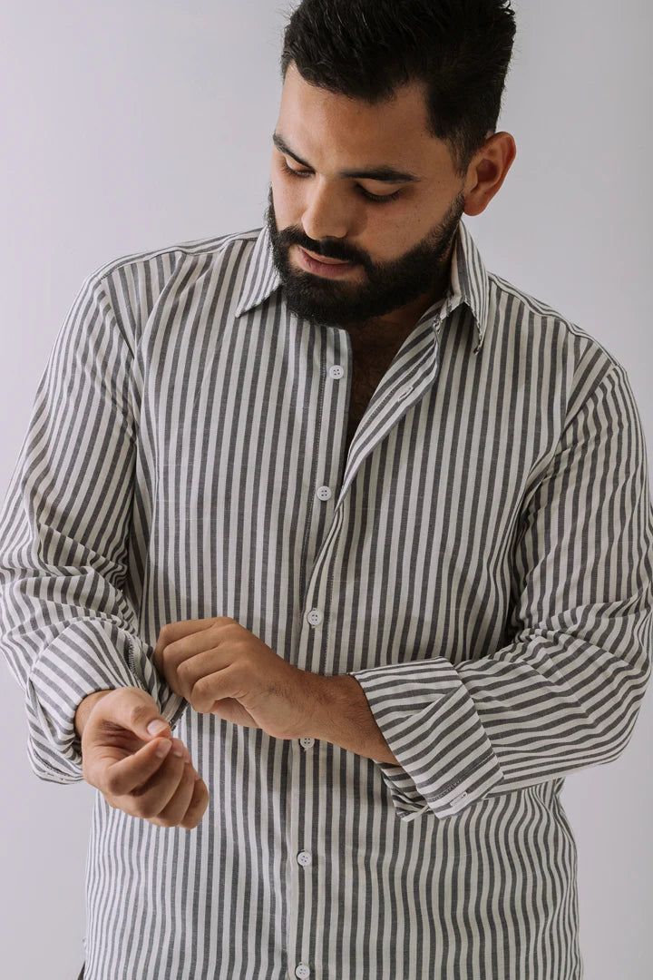 Camisa Rayas Blancas Y Azules