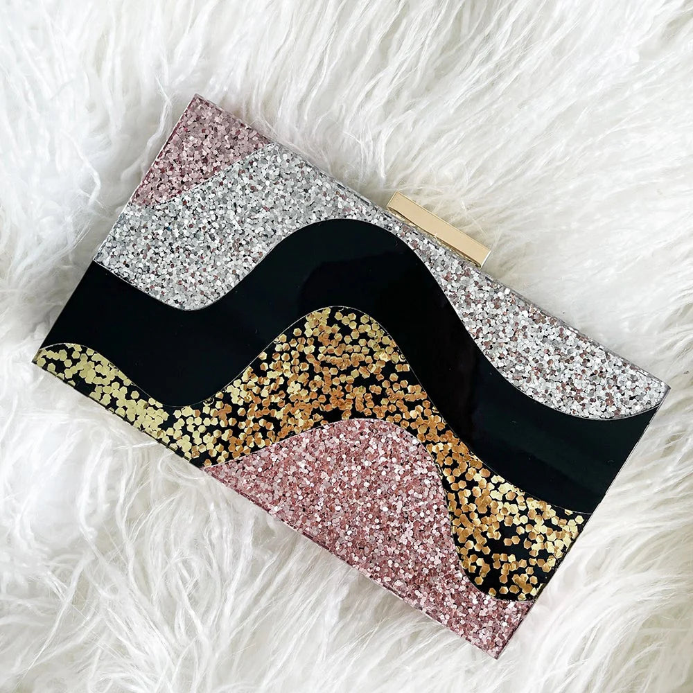 Paris Wavey Acrylic Clutch