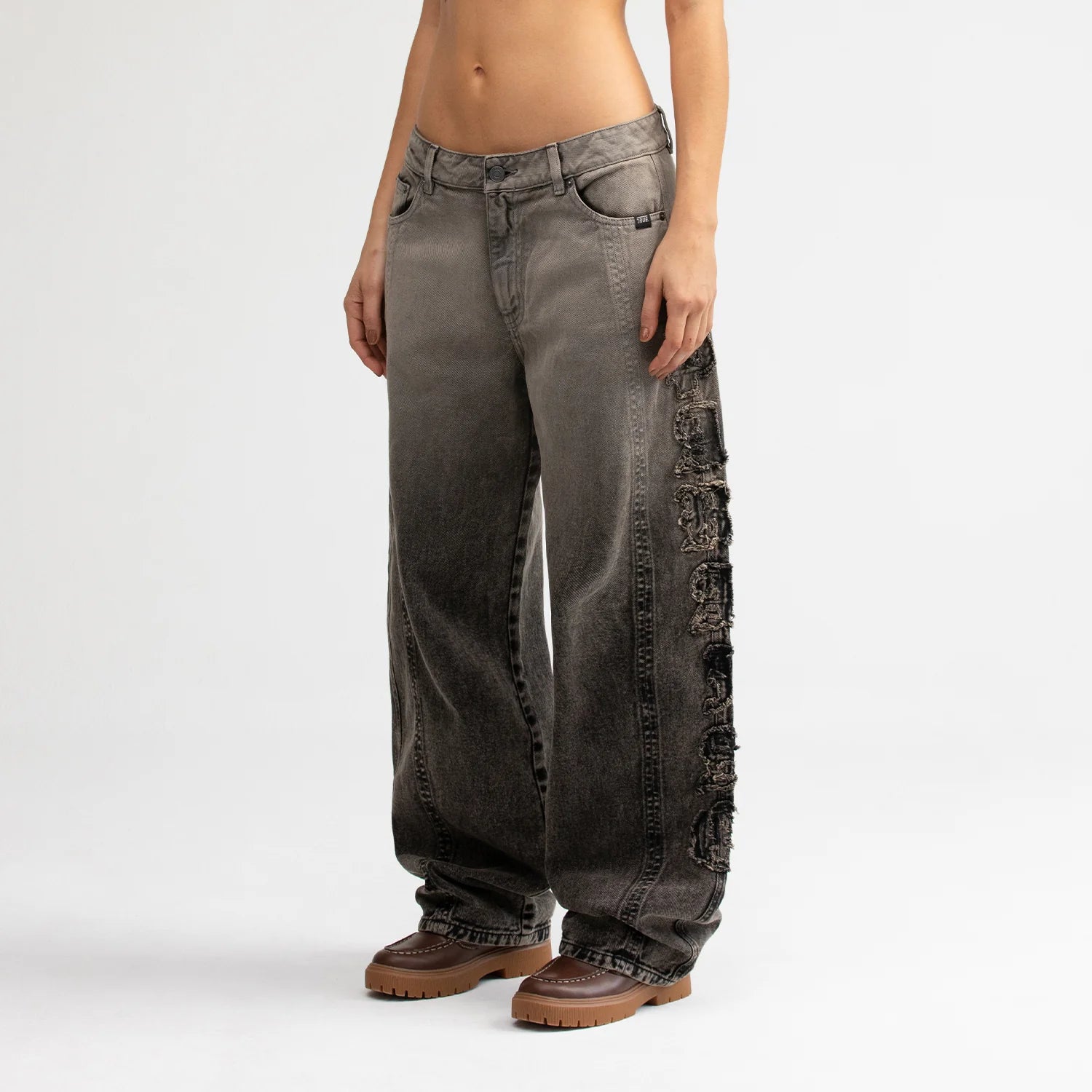 Pantalon Barrel Denim Washed Mujer