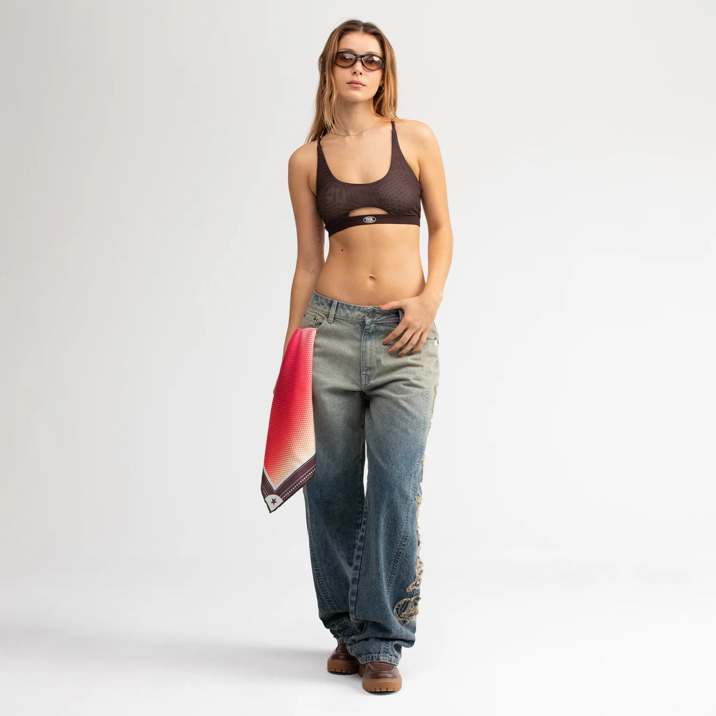 Pantalon Barrel Denim Washed Mujer