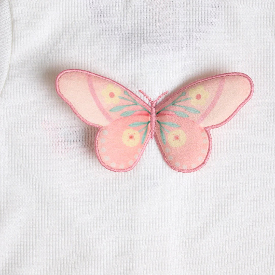 Pijama Floral Mariposa Crudo
