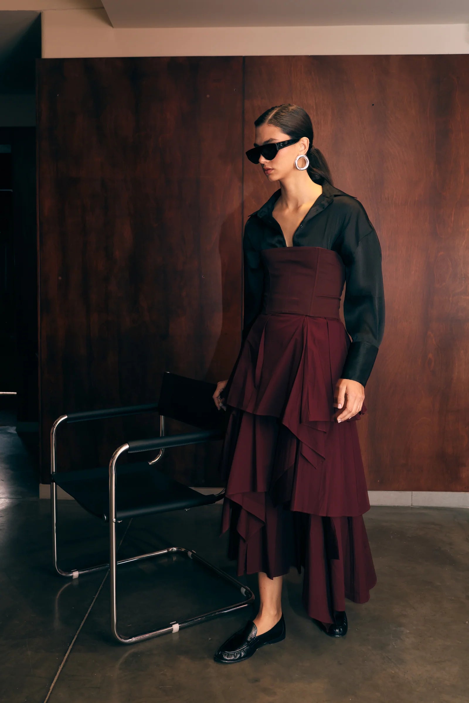 Maxi Falda De Volantes Poplin