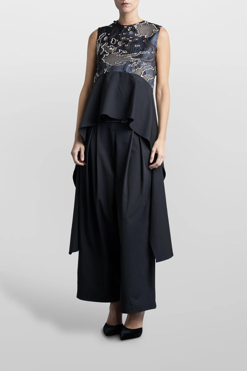Top Volante Asimetrico Jacquard