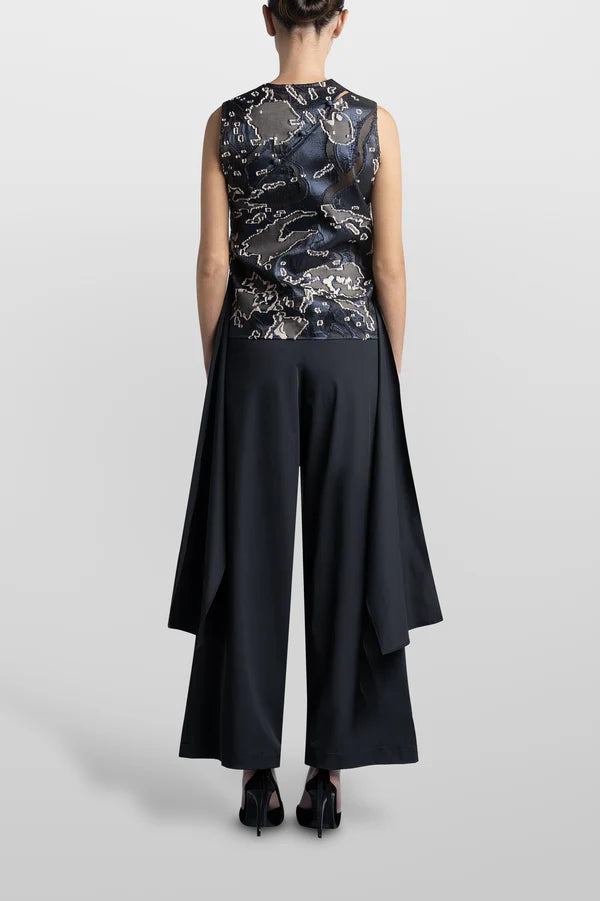 Top Volante Asimetrico Jacquard