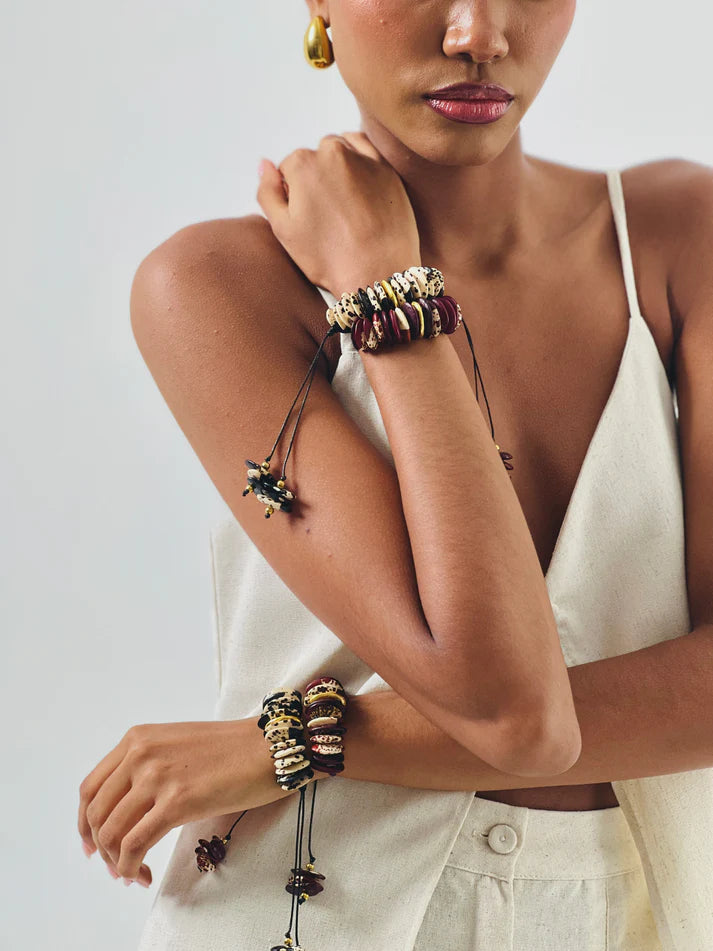 Pulsera Siembra Oro Frijol Rojo