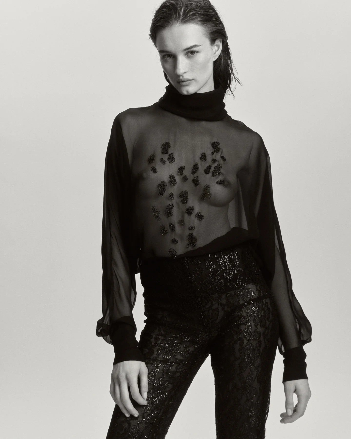 Blusa Bordada Transparente Dusk