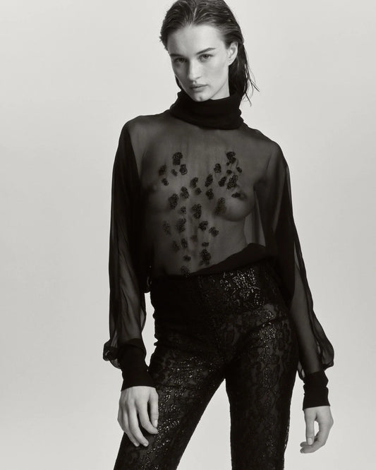 Blusa Bordada Transparente Dusk