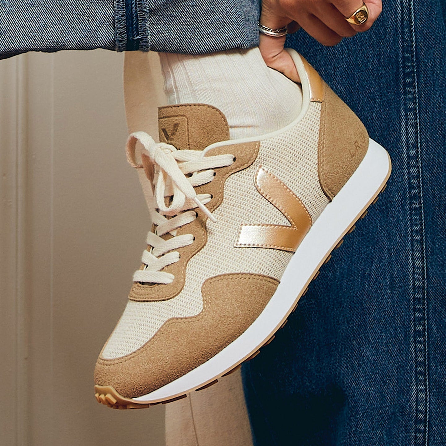 Tenis Veja De Mujer Sdu Rec J-Mesh Natural Platine