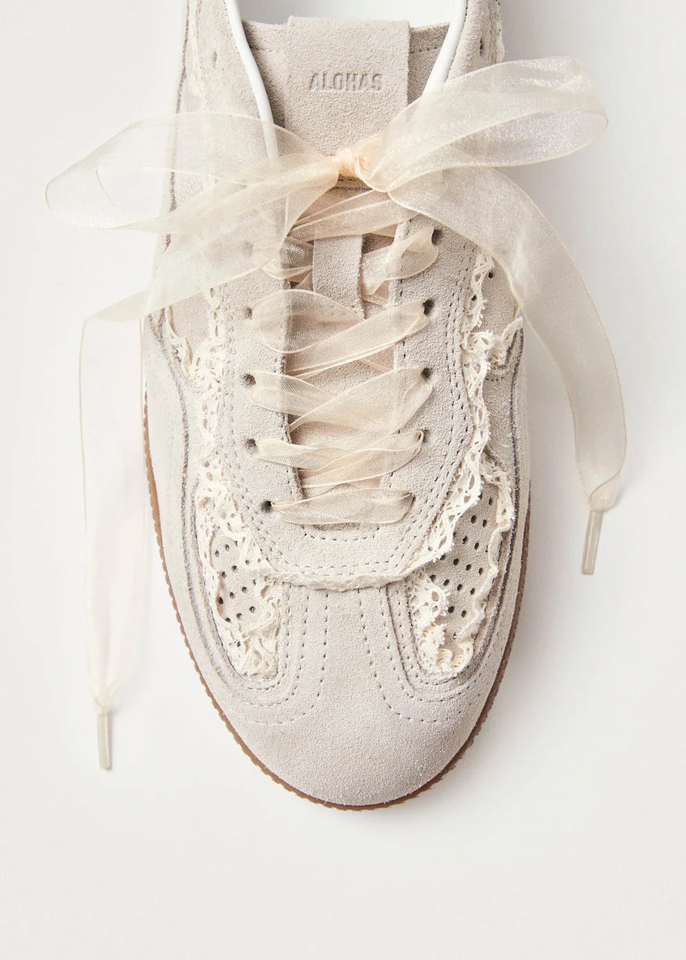 Tenis Alohas De Mujer Tb.490 Crochet Cream Leather