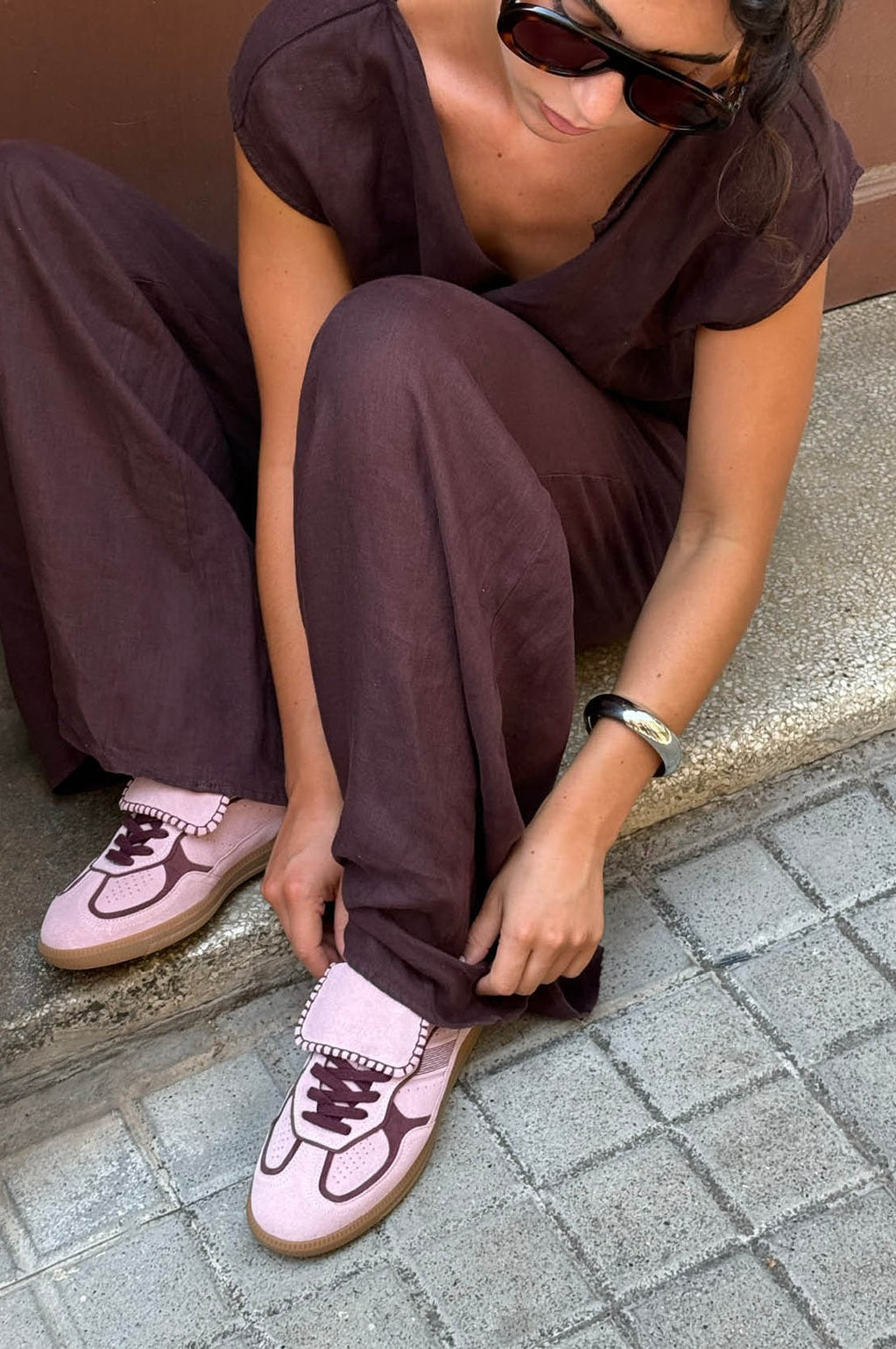 Tenis Alohas De Mujer Tb.490 Club Suede Pink Leather TENIS Malva CO