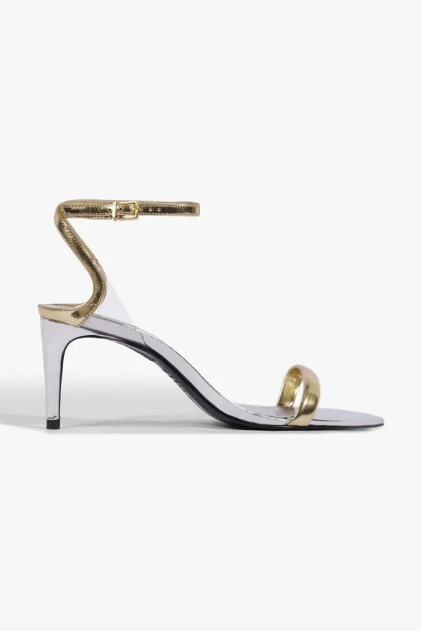 Sandalia Skye Leaf Mid De Piel Plateada