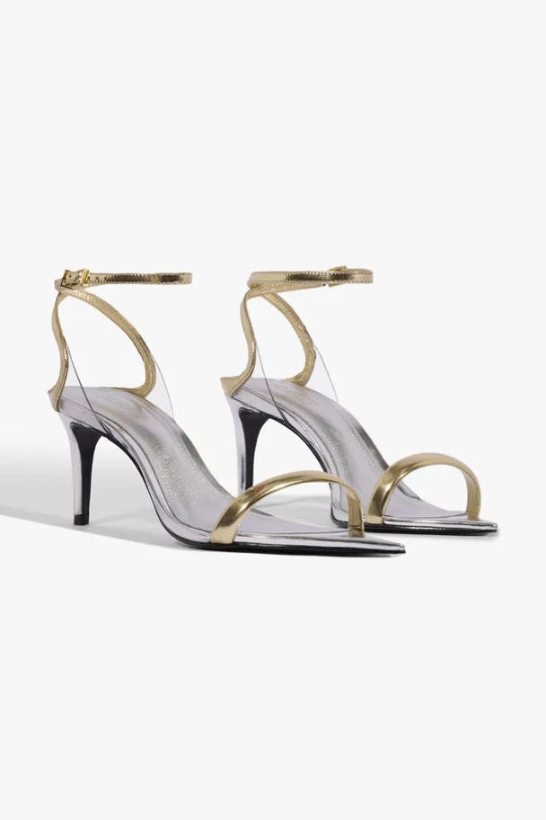 Sandalia Skye Leaf Mid De Piel Plateada