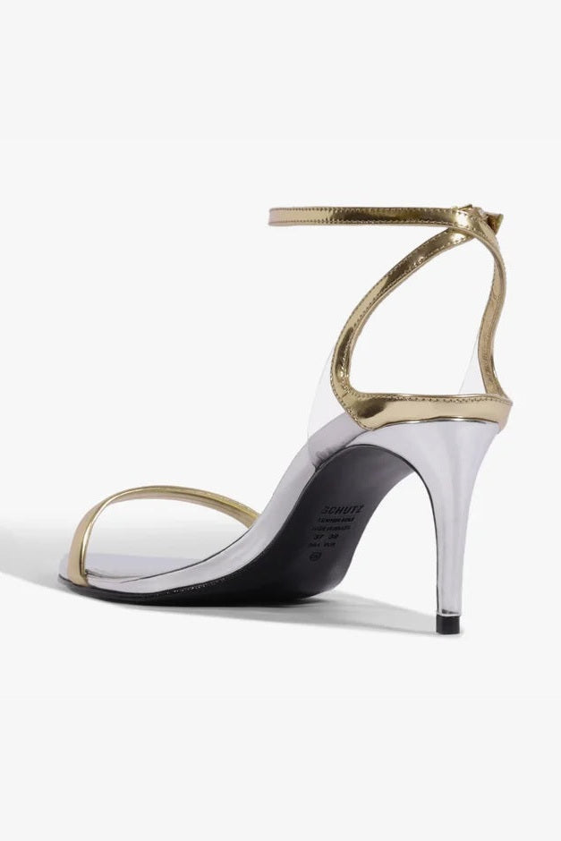 Sandalia Skye Leaf Mid De Piel Plateada