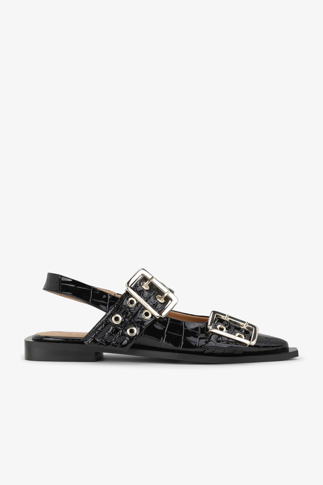 Baleta Feminine Buckle Patent Croco
