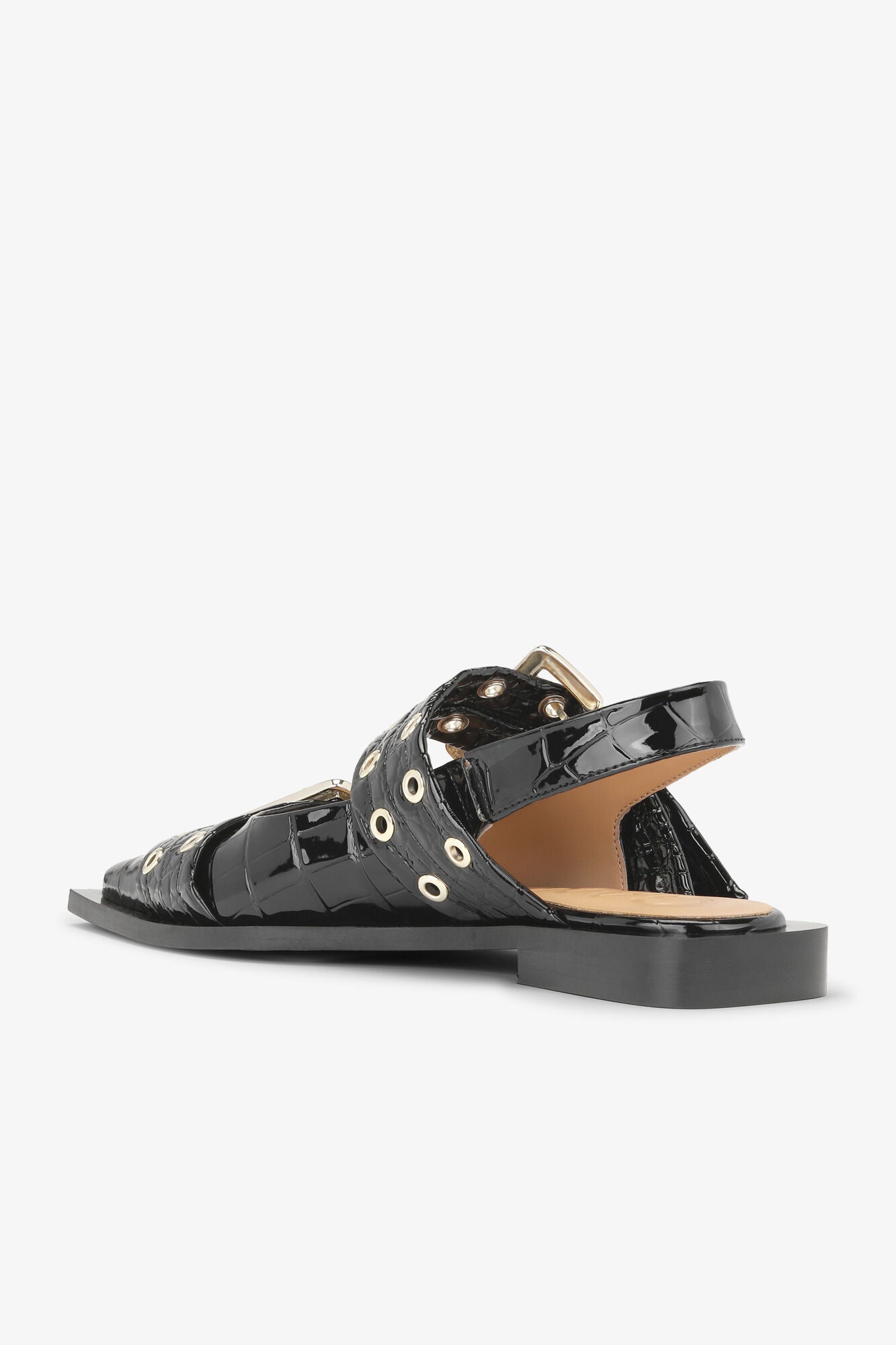 Baleta Feminine Buckle Patent Croco