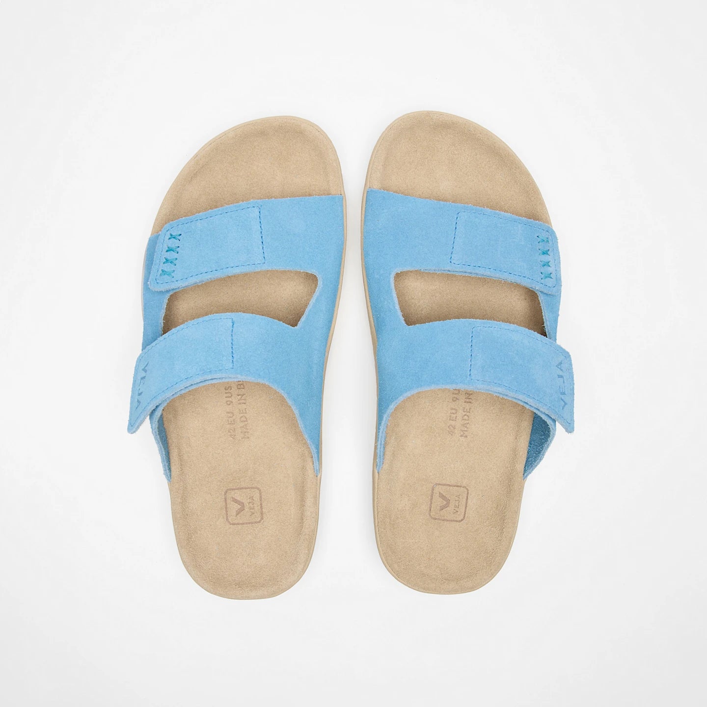 Sandalia Veja De Mujer Etna Suede Aqua Almond