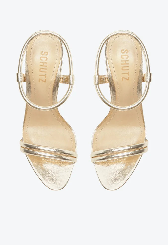 Sandalia De Piel Dorada Gimenez