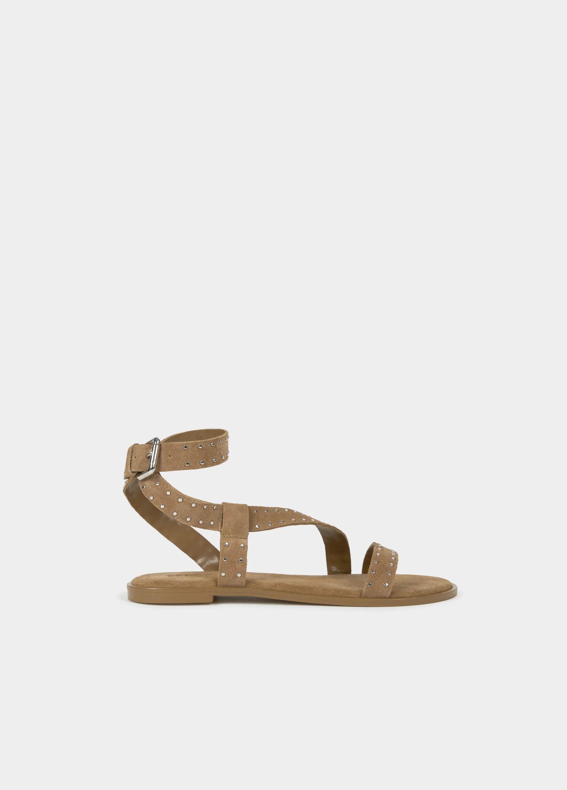 Sandalia Plana Tiras Tachas