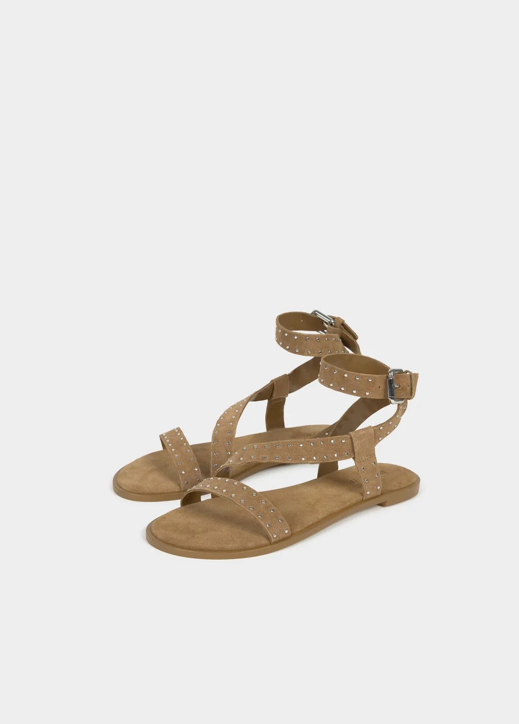 Sandalia Plana Tiras Tachas
