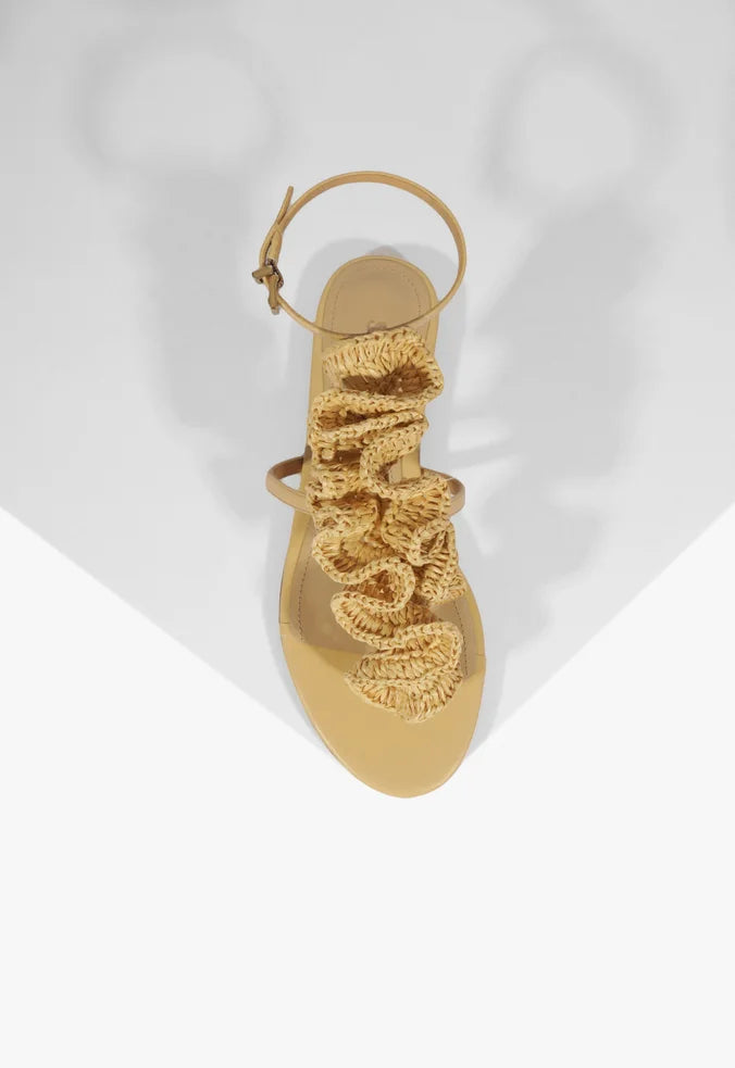 Sandalias Plana Rafia