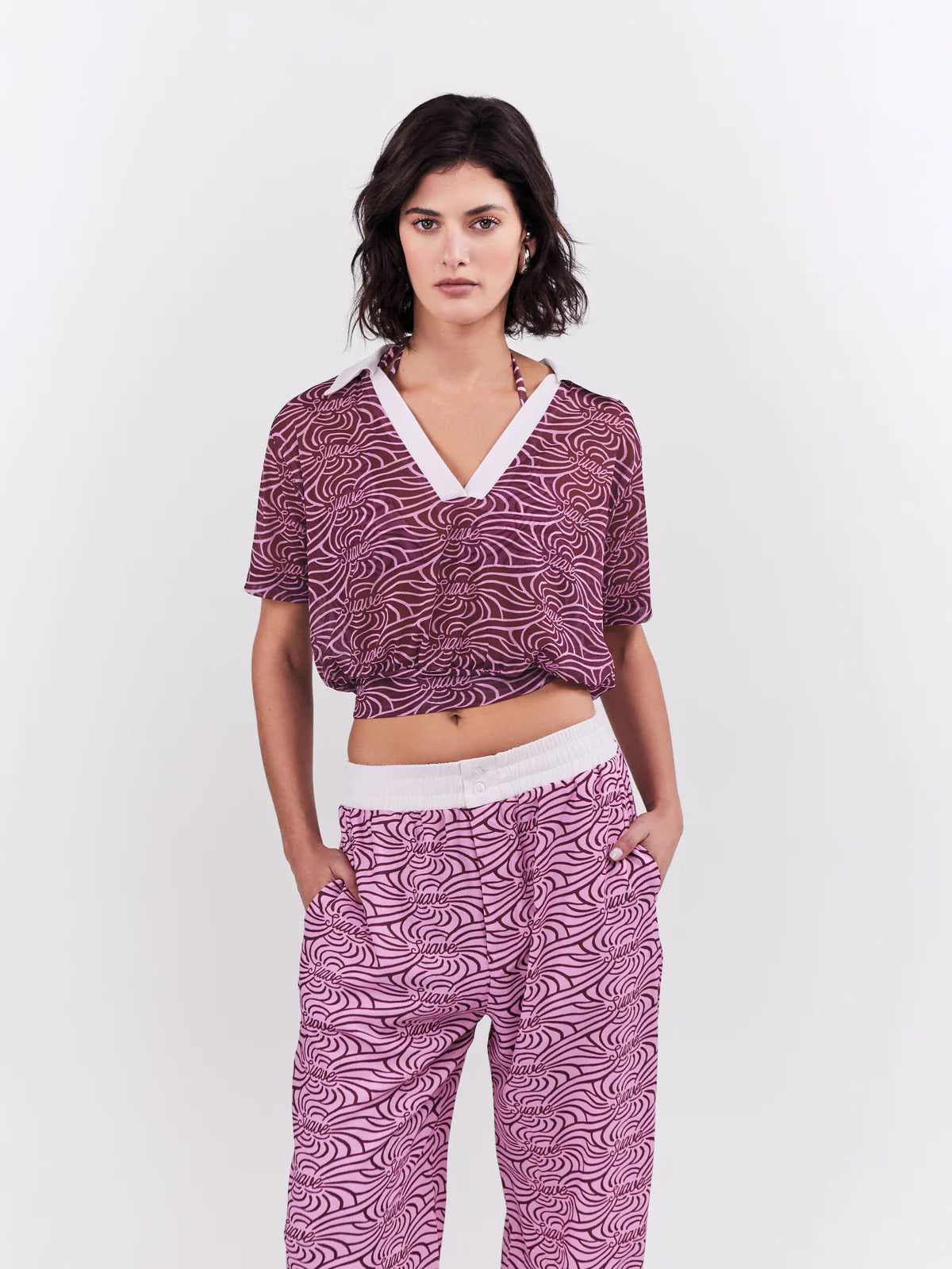 Top Cropped Mesh Suave