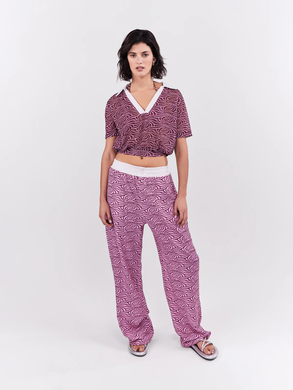 Top Cropped Mesh Suave