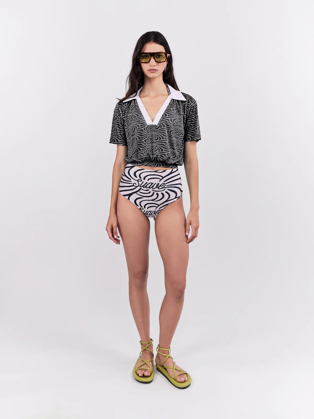 Top Cropped Mesh Suave